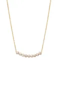14k 9 Diamond Bezel Curved Bar Necklace