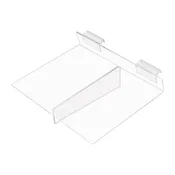 10 x 8 inch Clear Acrylic Shelf for Slatwall or Wire Grid
