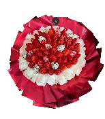 “The Glam” – Fruit Arrangement with Chocolate covered strawberries and White Roses