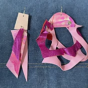 A warrior shades of Pink Leather earrings — KFLEYE.COM