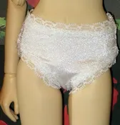 Panty – White Knit w/Lace Trim  Fits 10″ Dolls