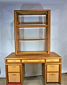 Hand-made Cane Desk with Shelves