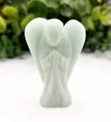 Amazonite Hand Carved Gemstone Angel Figurine 2" Tall