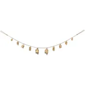 48" Long Iron & Jute Gold Bell Garland
