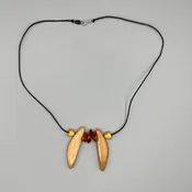 Bead Necklace with Amber and Wood