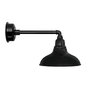 12" Dahlia LED Barn Light with Metropolitan Arm in Black