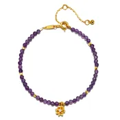 Amethyst Lotus February Birthstone Bracelet