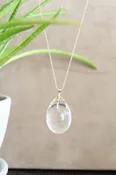 Annette Ferdinandsen 10k 32" Large Claw Necklace w/Rutilated Quartz Egg