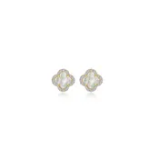 0.4 CTW Mother of Pearl Halo Stud Earrings