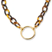 Tortoise Reading Glasses Necklace with Gold-Plated Loop