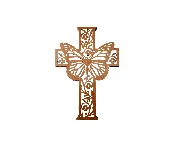 Butterfly Cross w/flowers — Gregory's Special Creations
