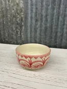 Hand Painted Stoneware Bowl with Botanical Design
