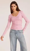 BOBI Shirred V-Neck Tee