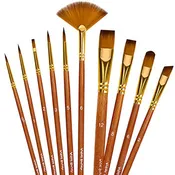 10Pcs Nylon Hair Paint Brush Set
