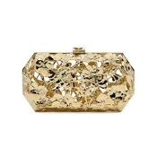 BLUMERA POPPIES 24 KARAT GOLD OCTAGON SCULPTURAL METAL CLUTCH