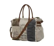 Myra Bag Women's USA Stamped Weekender Bag Frayed Patchwork Bicycle New