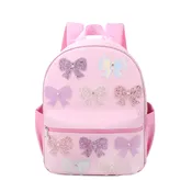 Glitter Bow Patched Large Backpack