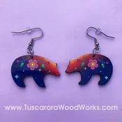 Celestial Bear Earrings — Tuscarora WoodWorks