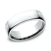 10k White Gold 6.5mm European Comfort Fit Wedding Band