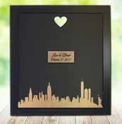 City Skyline - Custom Wedding Guest Book Frame