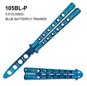 Butterfly Training Knife Blue TI-Coated Stainless-Steel Blade & Handle SKU 105BLP