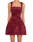 Amanda Uprichard  Bethany Skort Romper - Burgundy