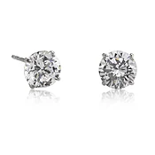 4mm Cubic Zirconia Stud Earrings in 14k White Gold