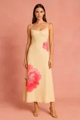Butter Yellow Peony Dress