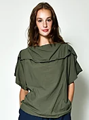 Elegant Draped Black Top - Chic & Versatile Style — uzinyc