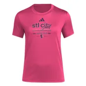 ADIDAS WOMEN'S PRE-GAME VINTAGE WORLDIE CITY RED TEE