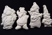 4 Ceramic Bisque Ready to Paint Christmas Ornaments. Figurine Holiday DIY craft. Painting your own Ceramics. Olgas Treasures Shop. — Olgas Treasures