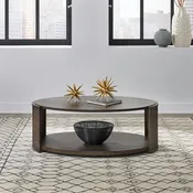 City View Oval Cocktail Table In Coffee Bean