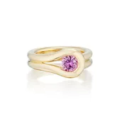 Comet Statement Ring in 18K Yellow Gold & Pink Sapphire