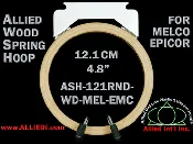 12.1 cm (4.8 inch) Round Single Height Allied Wooden Embroidery Hoop, Spring Load - Melco Epicor (EMC) Flat Table