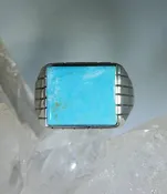 Authentic Native American Turquoise, Rectangle, Ring
