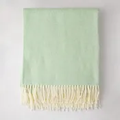 Agave Green Italian Herringbone Throw Blanket