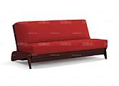 Futon Set - Full Size - Dillon Dark Cherry Wall Hugger Frame, Mattress w/Removable Solid Cover