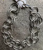 Chainmaille big ring stainless steel bracelet