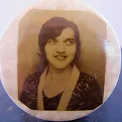 Compact Hand Mirror Flapper 1920s Handmade Miniature Portrait