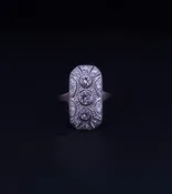 14K Two Tone Gold with Diamond / Art Deco