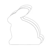 Die-Cut Magnetic - Large Single Color Bunny