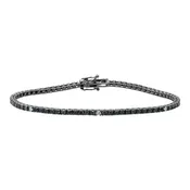 14K Black Gold White & Black Round Diamond Tennis Bracelet 2.62ct