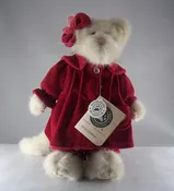 Boyds Bears 'Felicia Fuzzbuns' White Cat with Stand