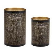 Abstract Punched Metal Candle Holder (Set of 4)
