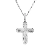 10k Gold Diamond Cross Pendant 0.24 Ctw