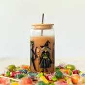 Trick-Or-Treaters Glass Can