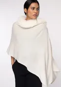 Alashan Cashmere 100% Cashmere LUXE Windchill Fox Trim Topper