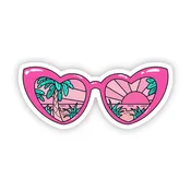 Heart sunglasses pink sticker