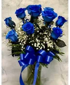 1 DOZEN BLUE ROSES