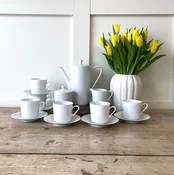 Vintage Arzberg Athena White Ribbed Porcelain Tea or Coffee Set